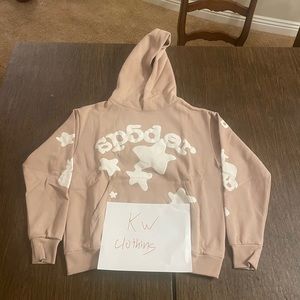 Sp5der hoodie belgua tan